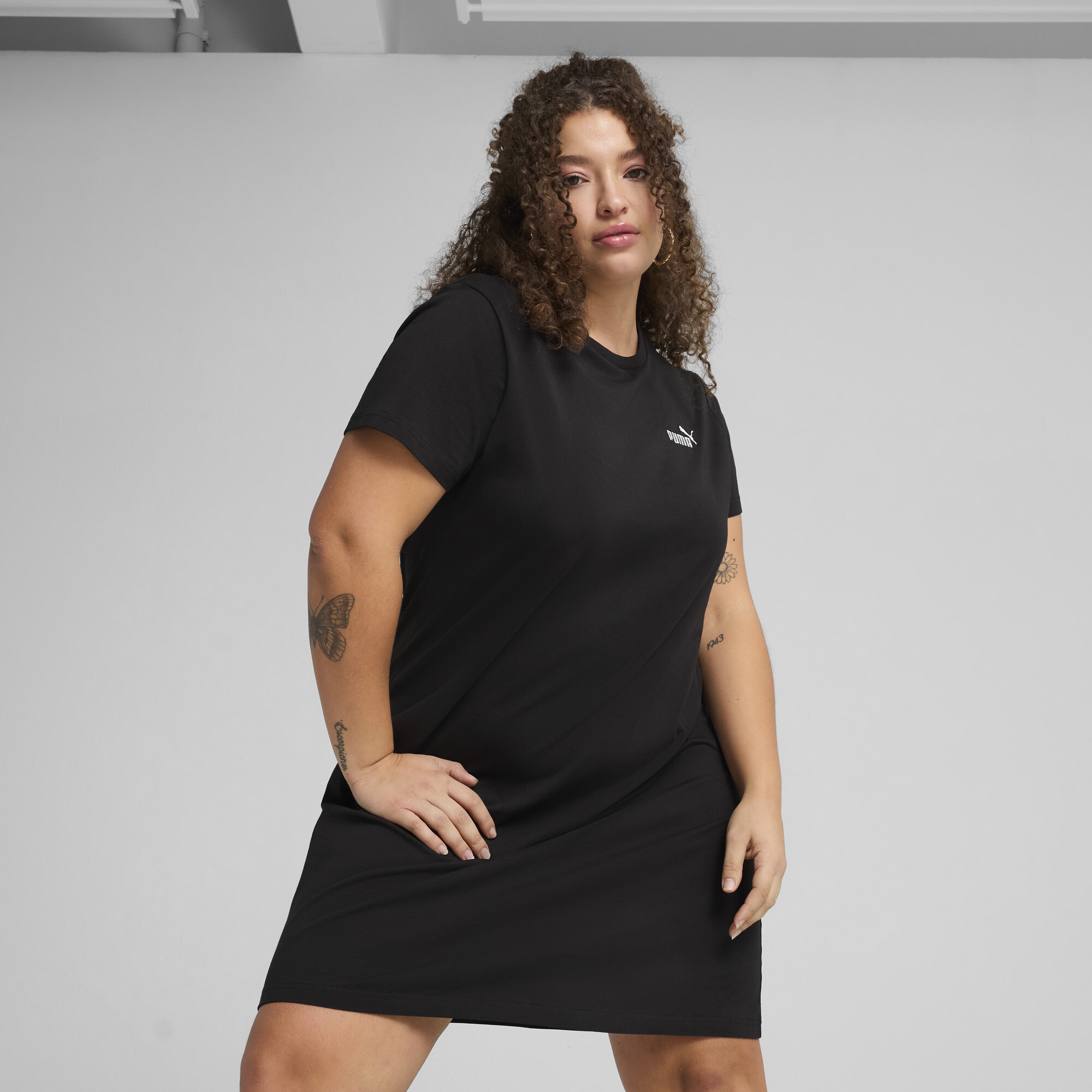 PUMA ESS Small No. 1 Logo slanke jurk voor Dames, Zwart, Maat M thumbnail 6