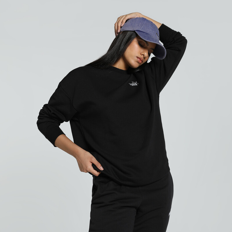 

Women's PUMA Small No. 1 Logo Relaxed Fit Crew-Neck Sweater