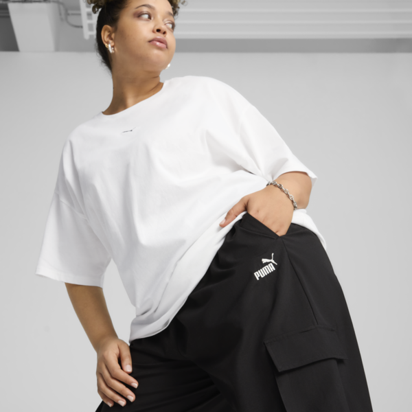 Pantalones Essentials con logo, PUMA Black, large-ARG