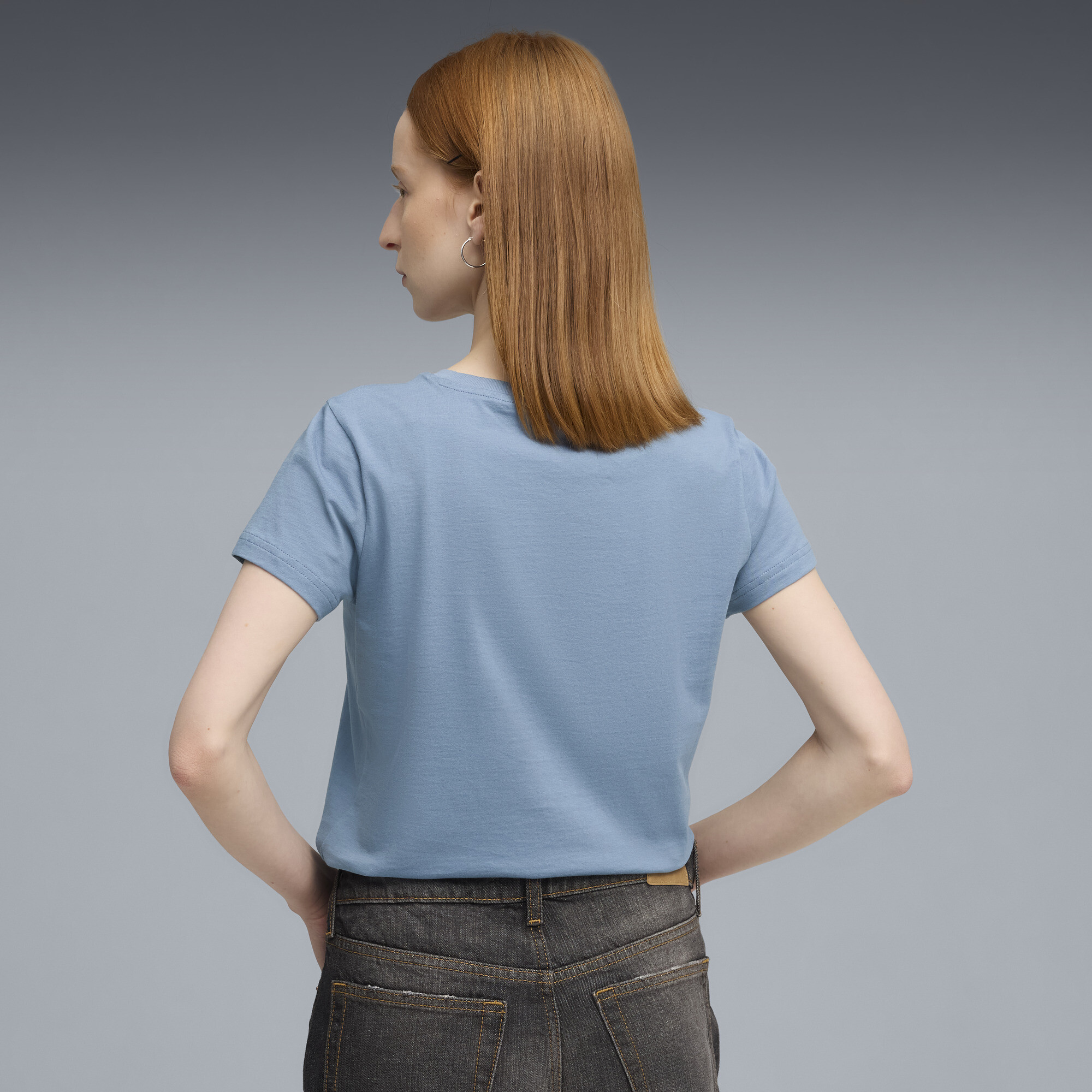 PUMA ESS SCRIPT T-shirt Dames, Blauw, Maat S thumbnail 5