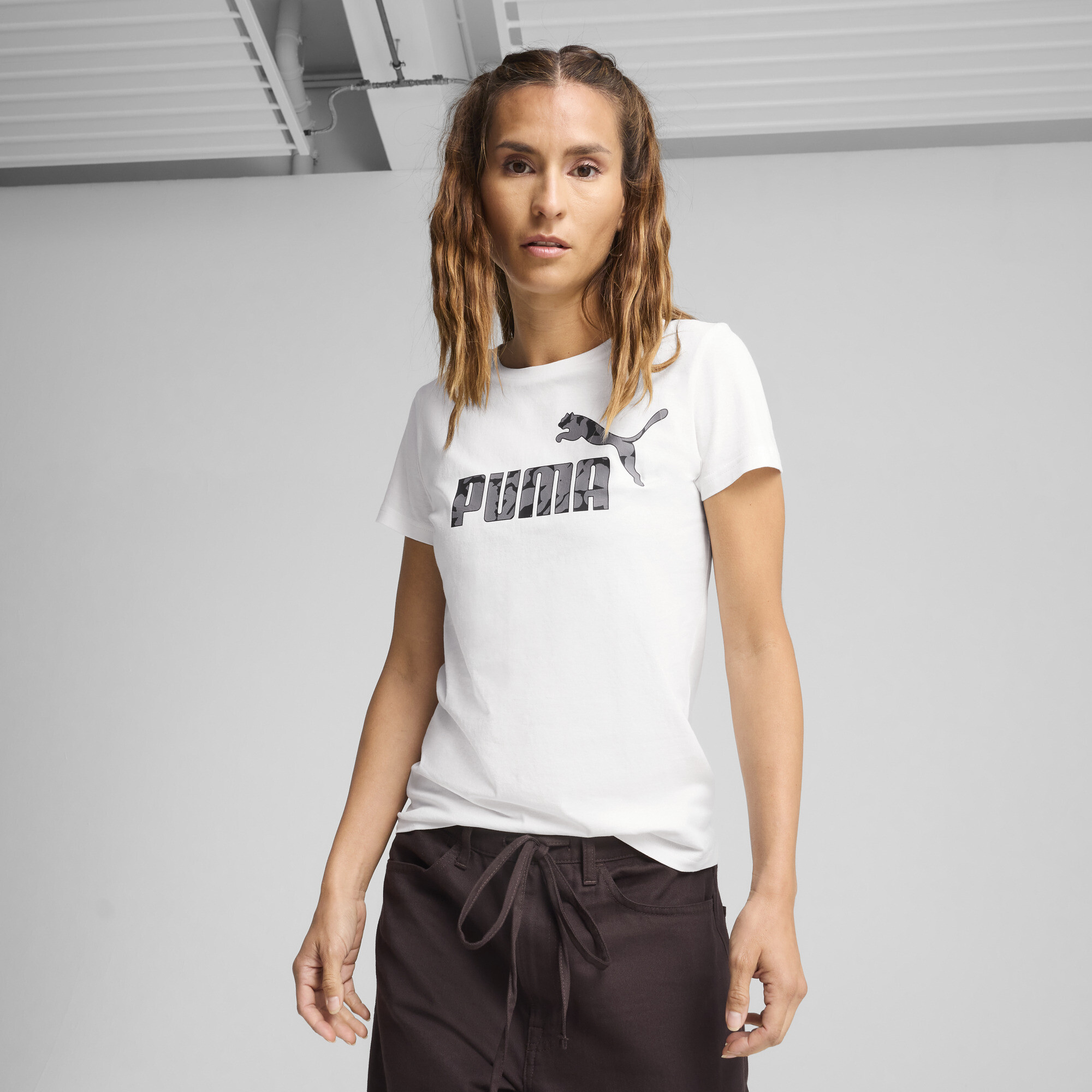 Puma ESS NATURE 2.0 T-Shirt Damen | Mit Print | White | Größe: S