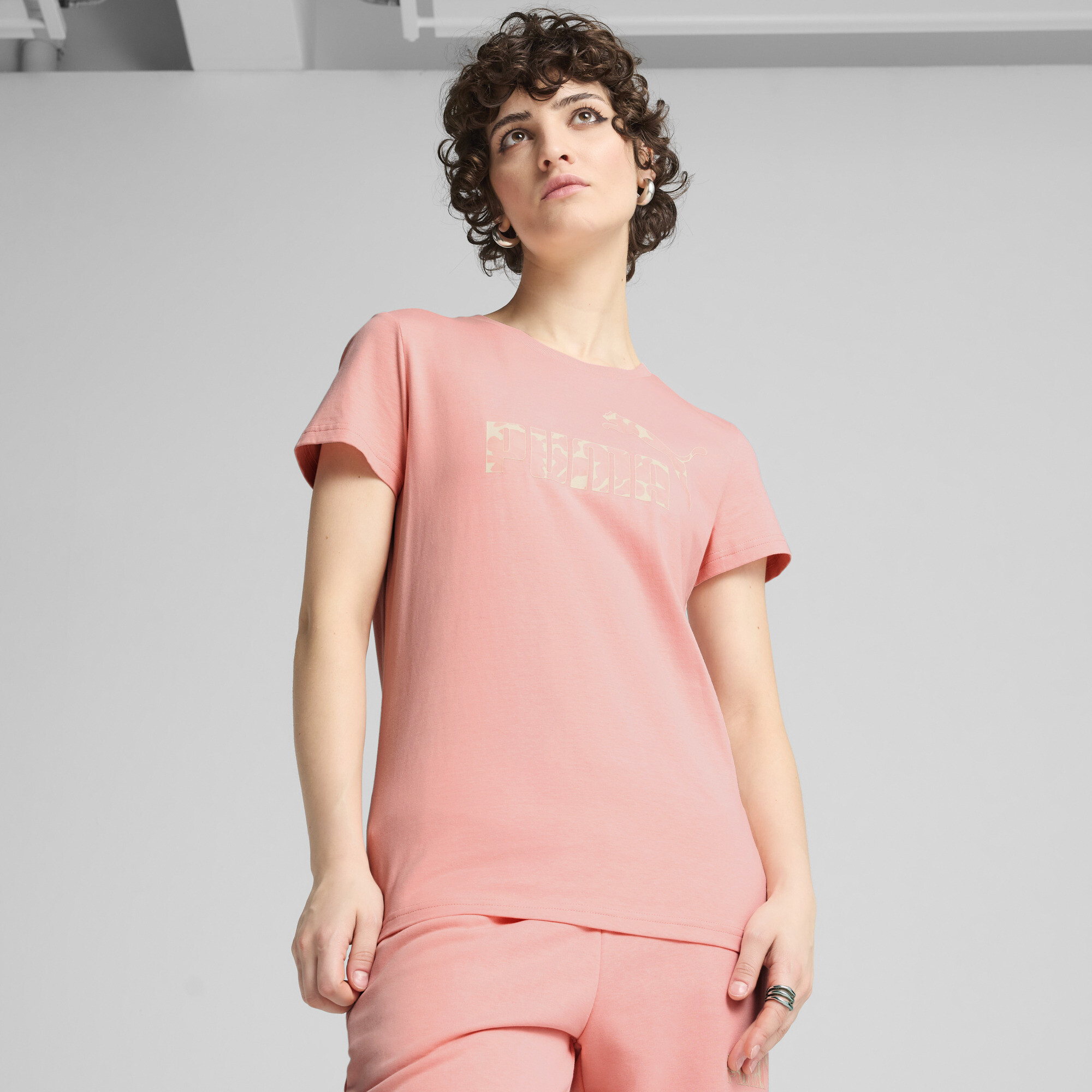 Puma ESS NATURE 2.0 T-Shirt Damen | Mit Print | Pink Fruit | Größe: L