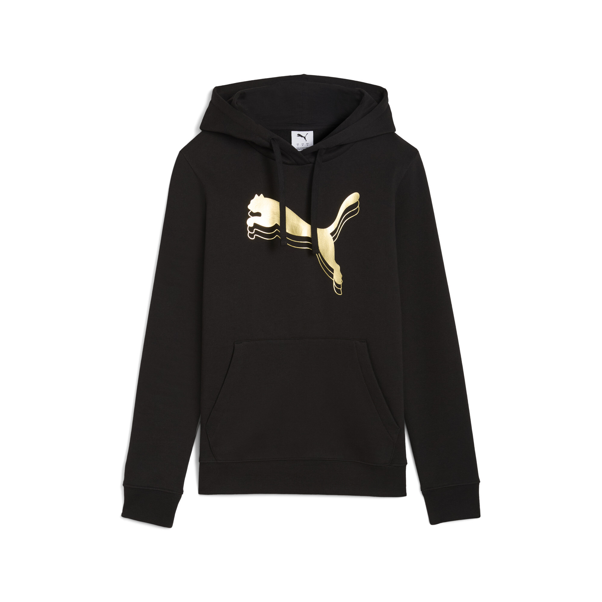 PUMA ESS Metallic hoodie voor Dames, Zwart/Goud, Maat 3XL thumbnail 3