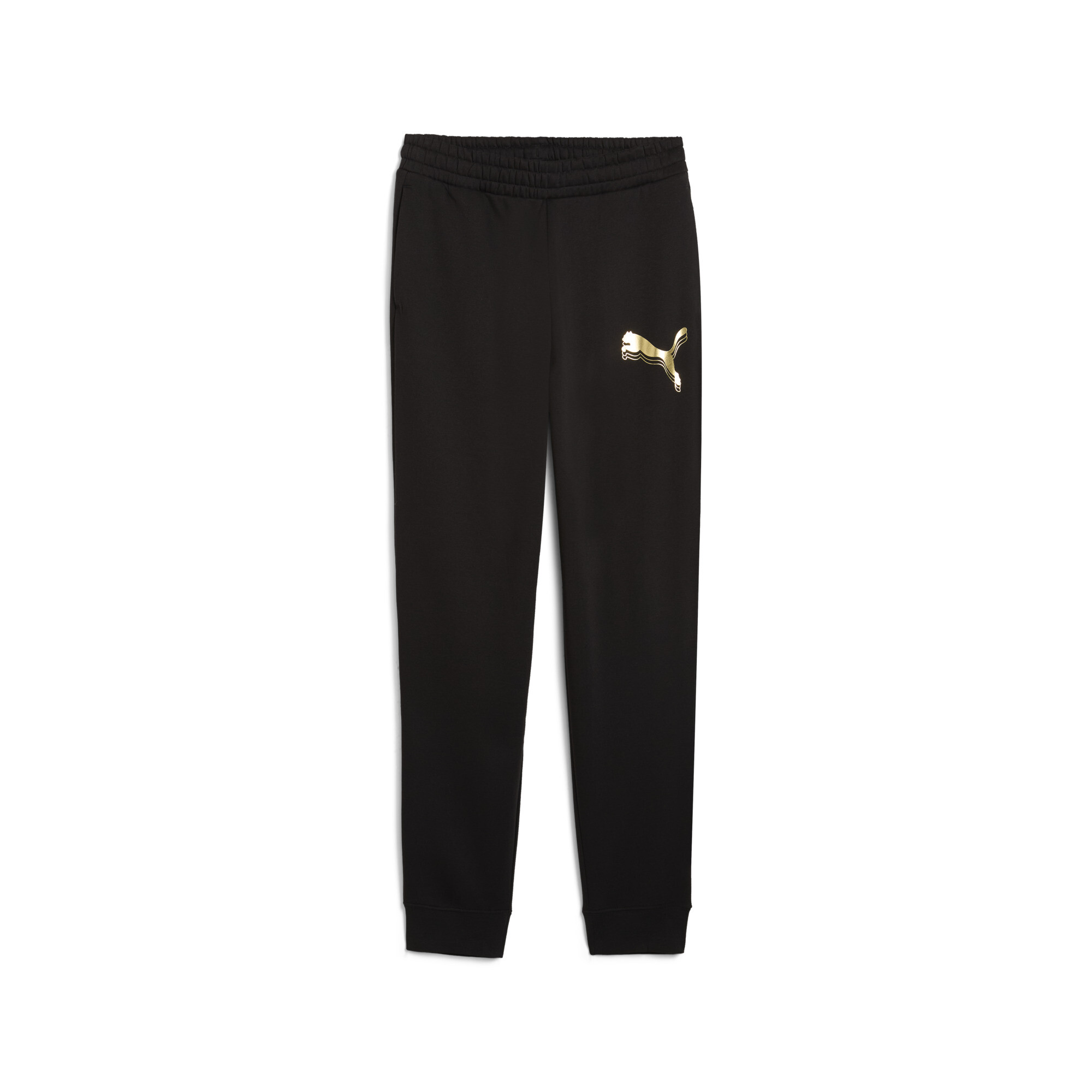 PUMA Essentials Metallic sweatpants voor Dames, Zwart/Goud, Maat XS thumbnail 3
