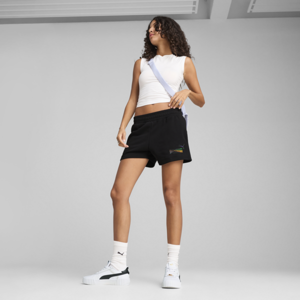 Love United Mid-Rise 4" Shorts Women, PUMA Black, large-MEX