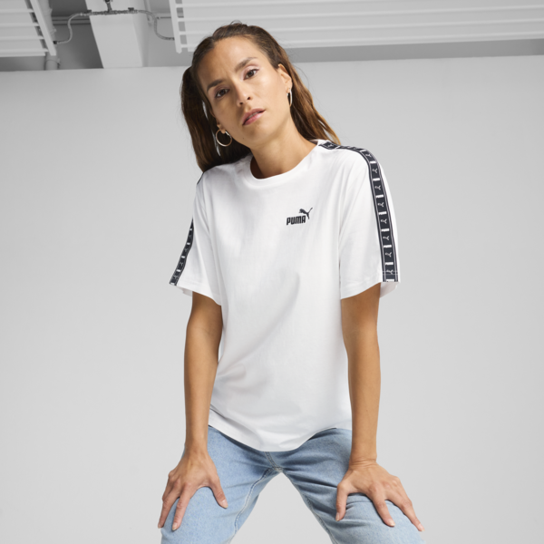 ESS TAPE Relaxed Tee Women, PUMA White, large-MEX