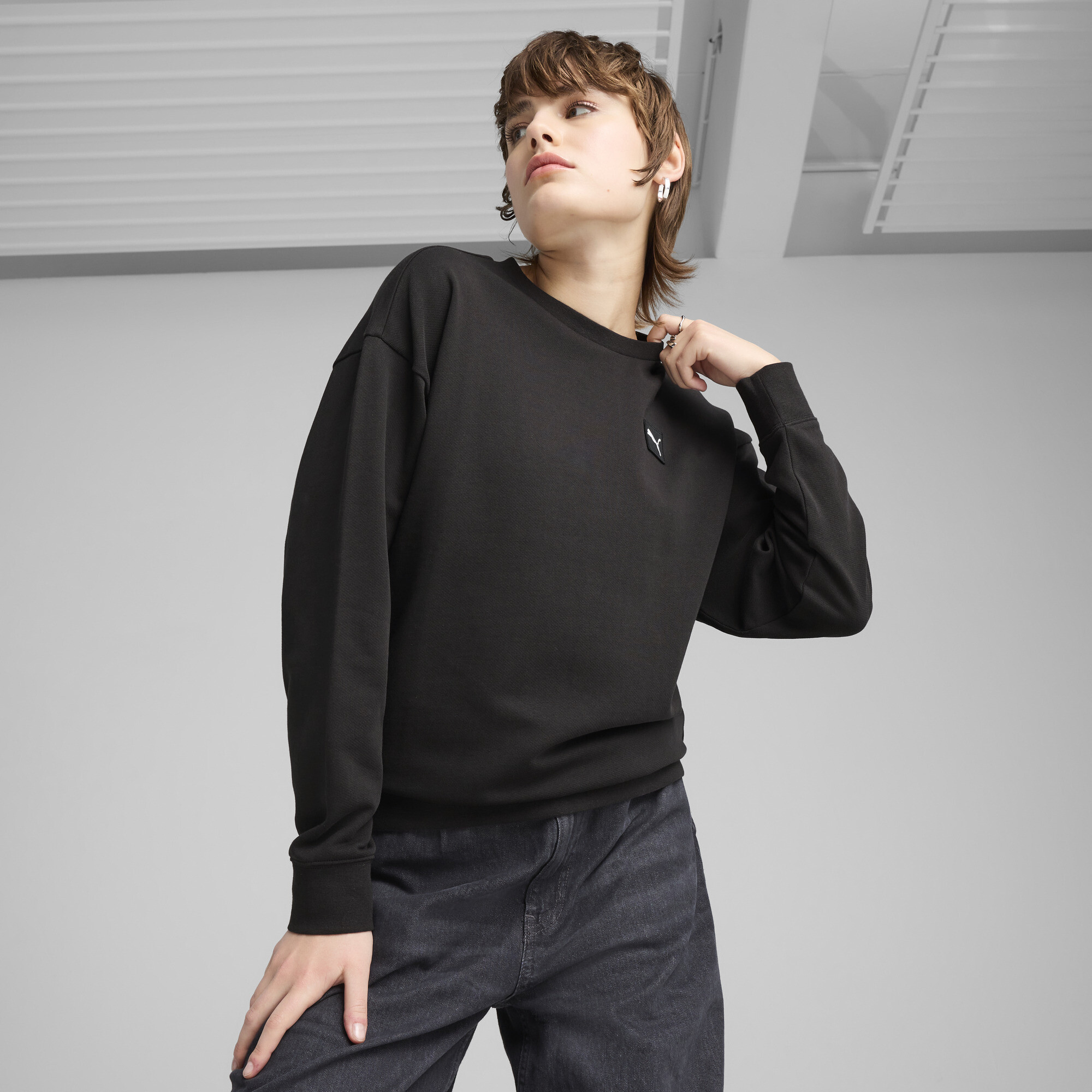 PUMA Elevated Essentials Women's Comfort Crew Sweatshirt - Picture 8 of 50