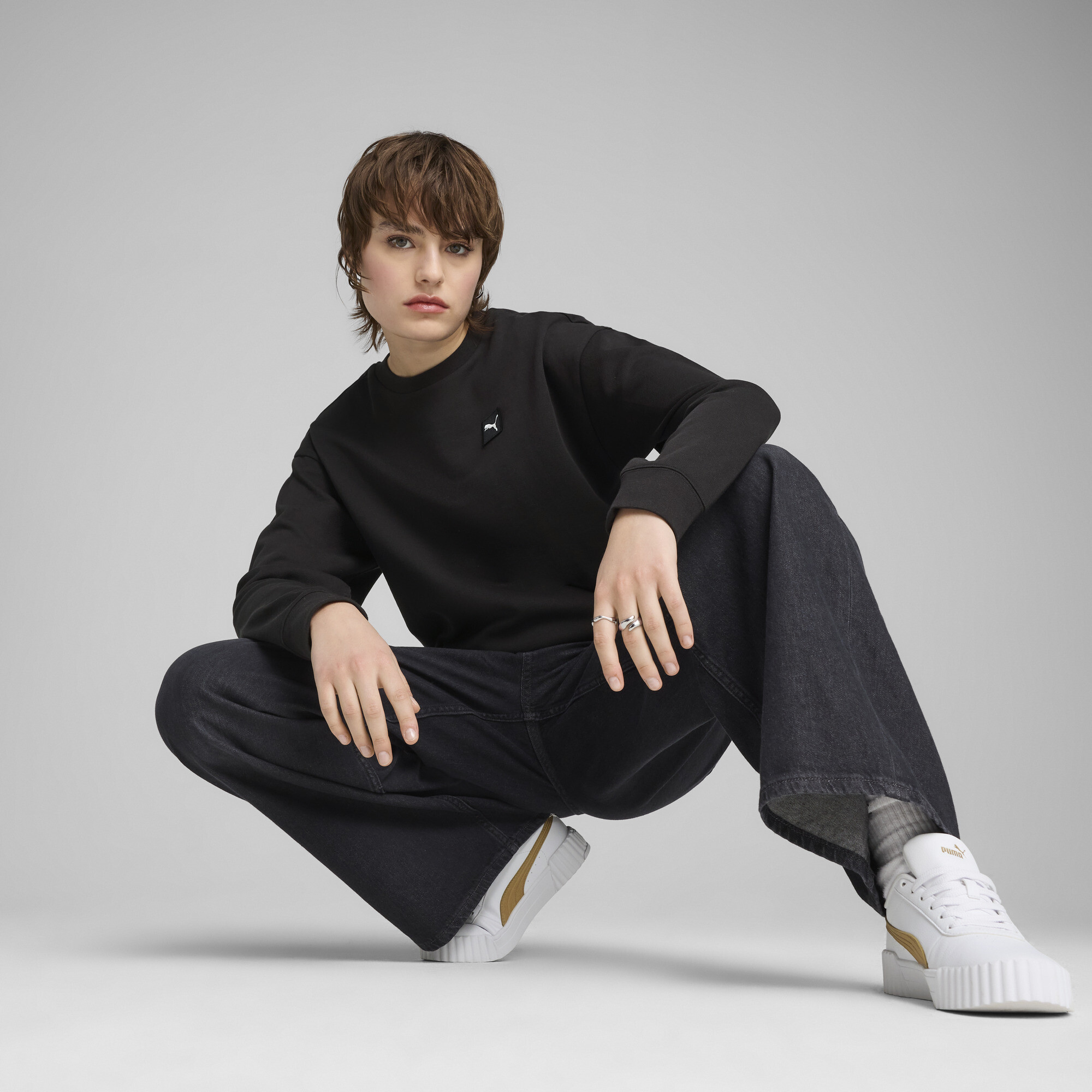 PUMA Elevated Essentials Women's Comfort Crew Sweatshirt - Picture 9 of 50