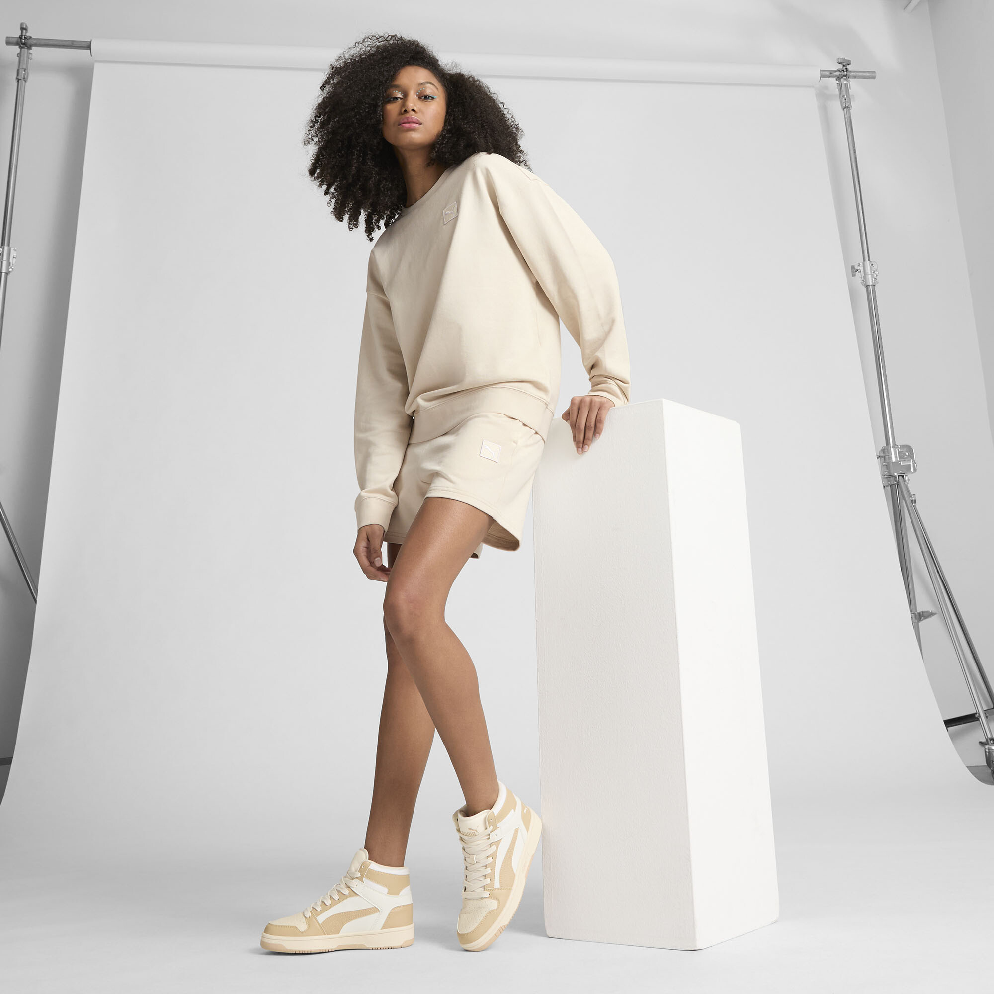 PUMA Elevated Essentials Women's Comfort Crew Sweatshirt - Picture 45 of 50