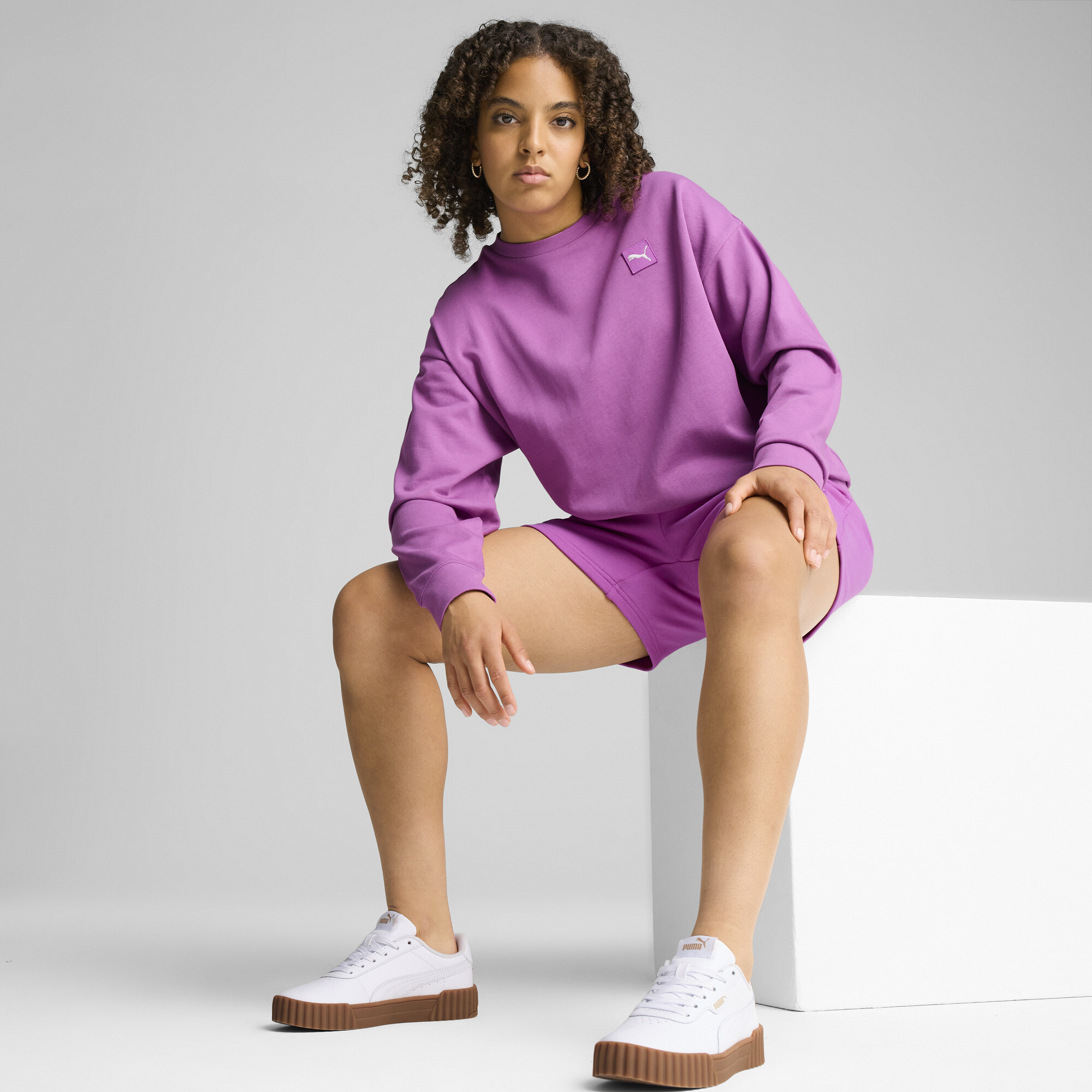 PUMA Elevated Essentials Women's Comfort Crew Sweatshirt - Picture 39 of 50