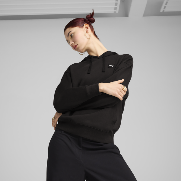 Buzo con capucha Essentials ELEVATED Comfort para mujer, PUMA Black, large-ARG