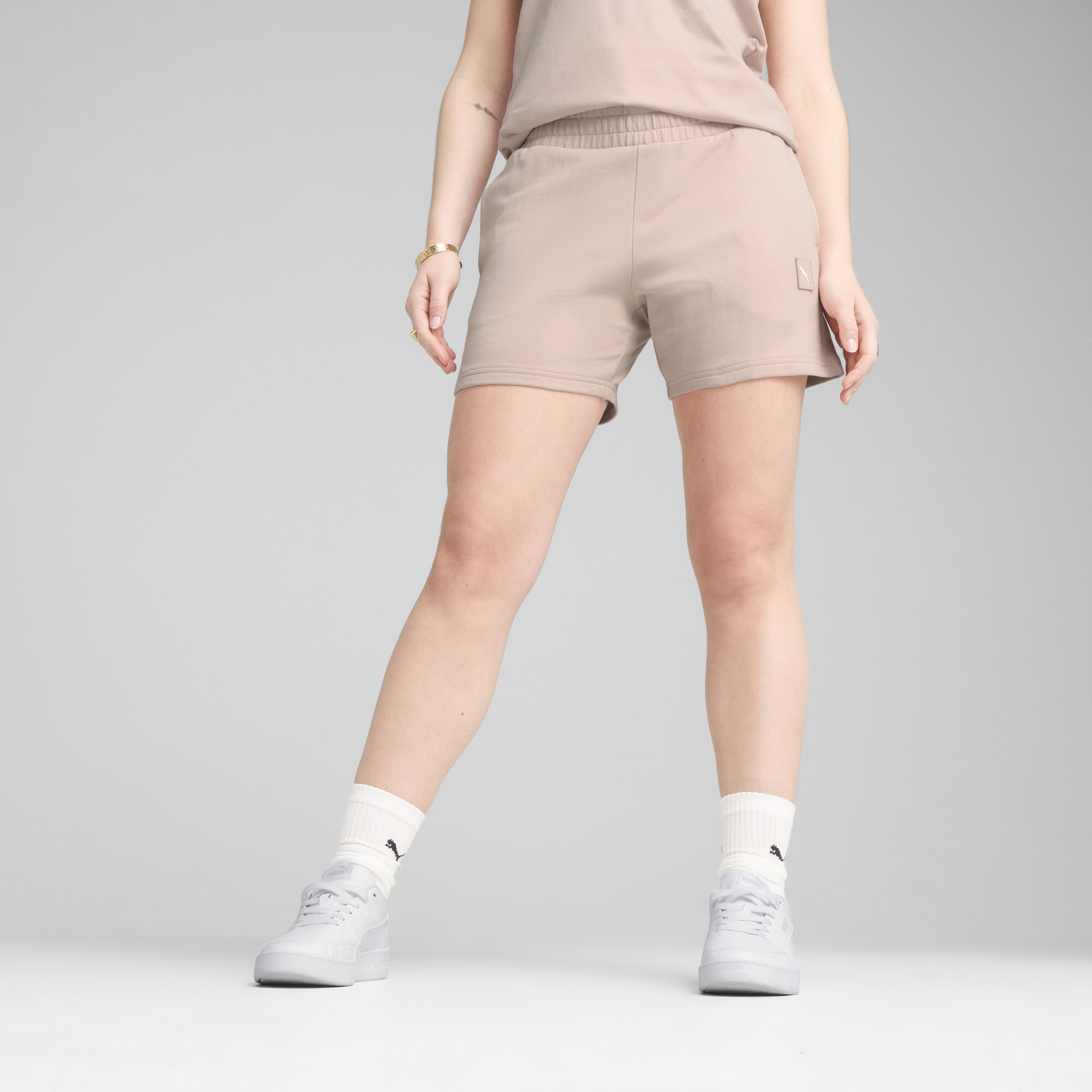 Puma ESS ELEVATED 5" Shorts mit mittelhohem Bund Damen | Mit Plain | Rose Quartz | Größe: M