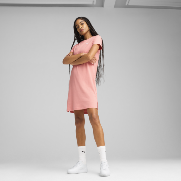 ESS ELEVATED Bodycon Rib Dress Women, Pink Fruit, large-MEX