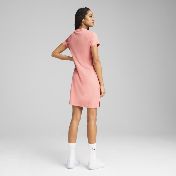 ESS ELEVATED Bodycon Rib Dress Women, Pink Fruit, large-MEX