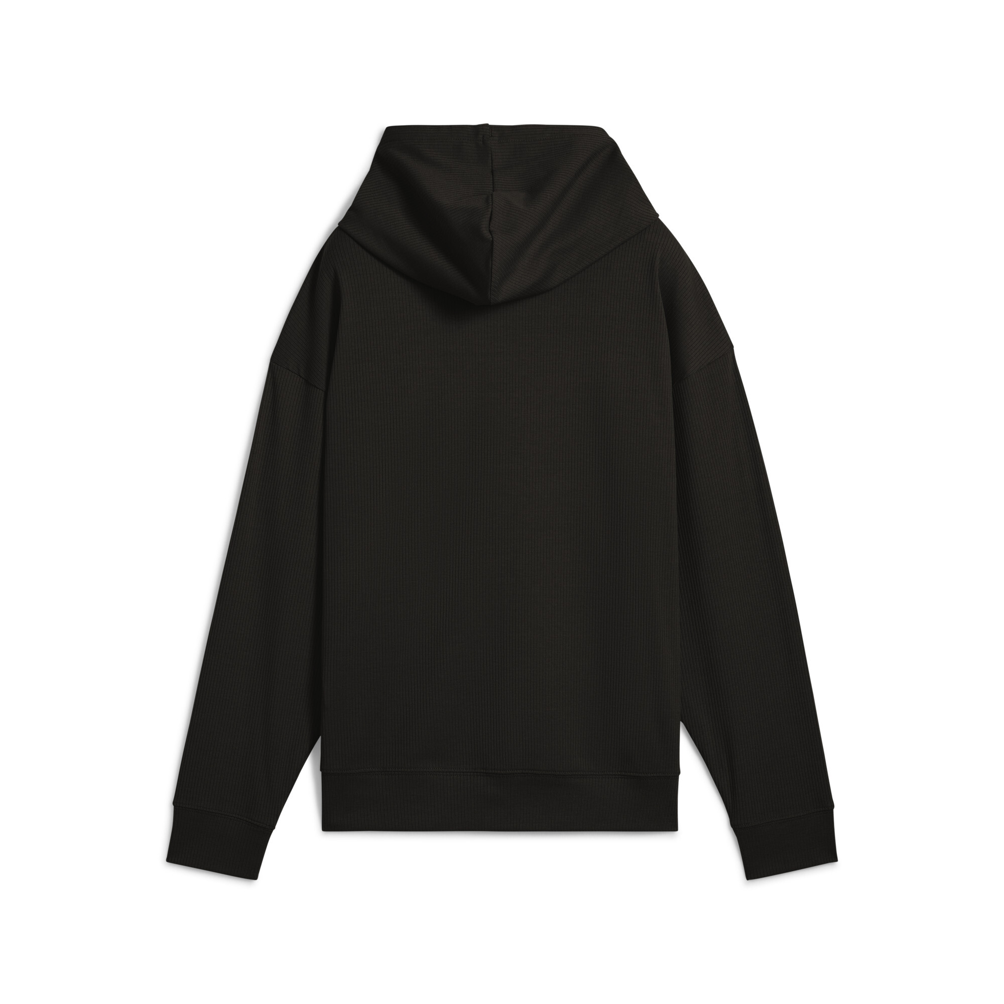 ESS ELEVATED comfort ribhoodie voor Dames, Zwart, Maat M | PUMA