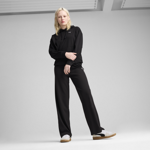 ESS ELEVATED Comfort Rib Hoodie Women, PUMA Black, large-ZAF