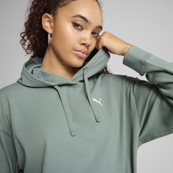 Buzo Essentials ELEVATED Comfort Rib para mujer, Green Moon, large-ARG