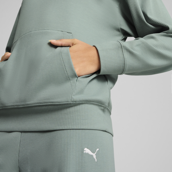 Buzo Essentials ELEVATED Comfort Rib para mujer, Green Moon, large-ARG