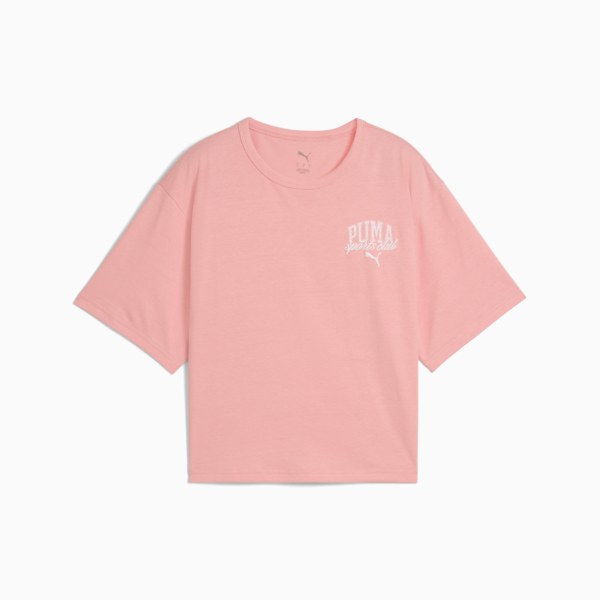 Playera corta holgada PUMA Class para mujer, Pink Fruit, large-MEX