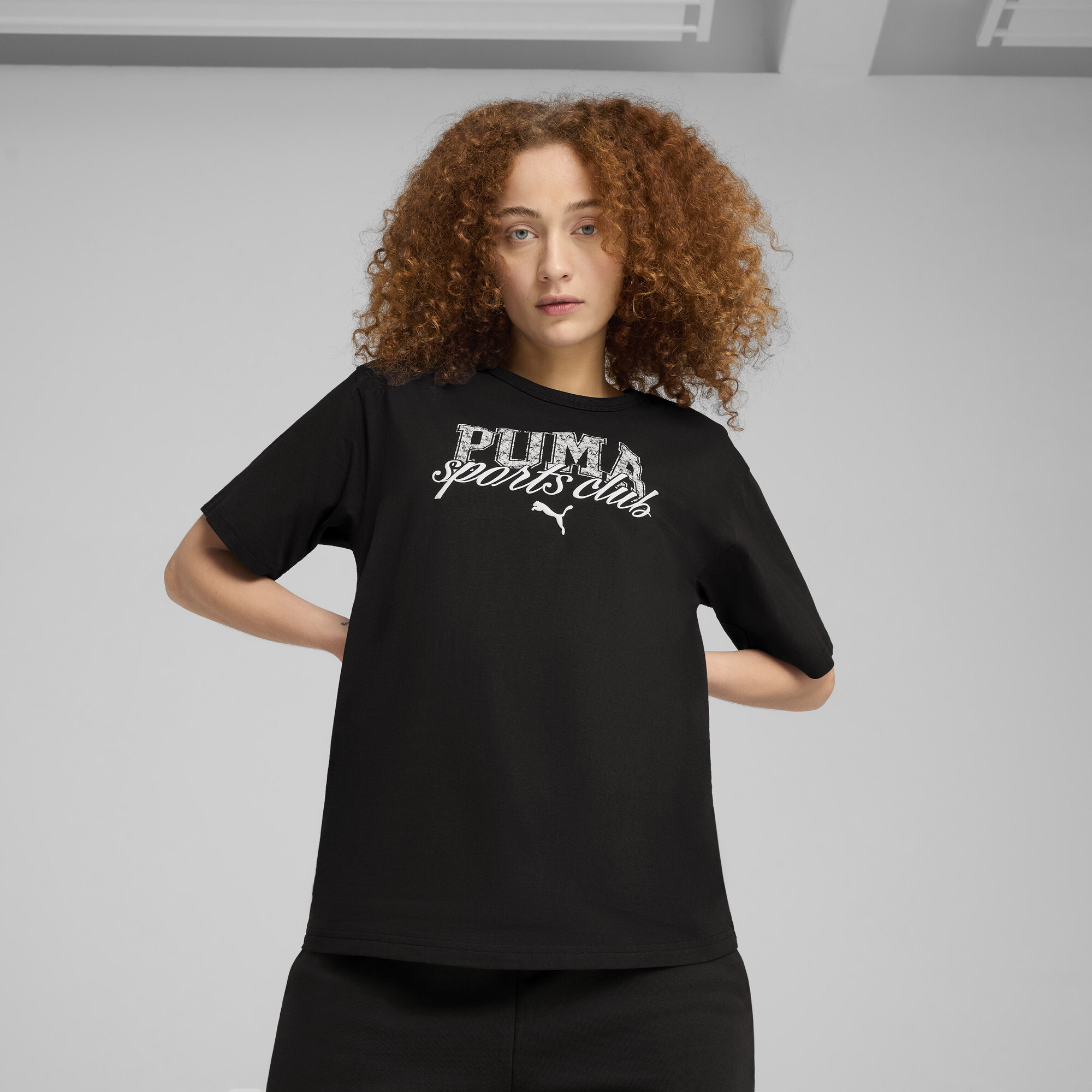 Puma CLASS Kurzes Relaxed Fit T-Shirt Damen | Mit Print | Black | Größe: XXS