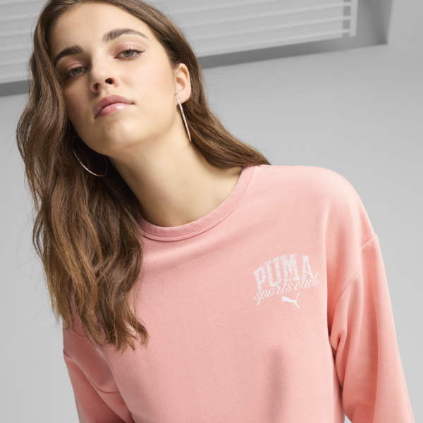 Sudadera PUMA CLASS Comfort Washed para mujer, Pink Fruit, large-MEX