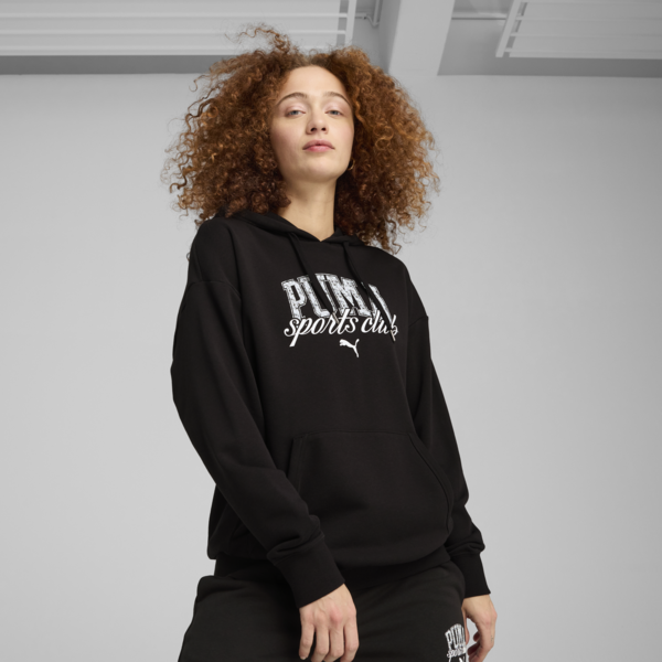 Sudadera holgada con gorra PUMA Class para mujer, PUMA Black, large-MEX