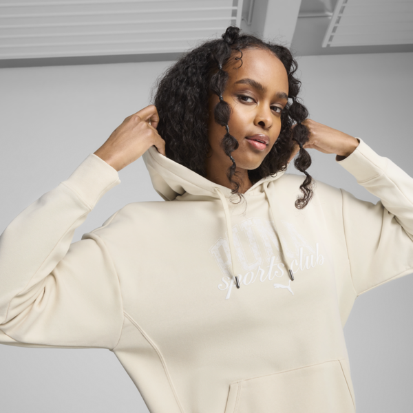 PUMA Class Relaxed Hoodie Women, Alpine Snow, large-MEX