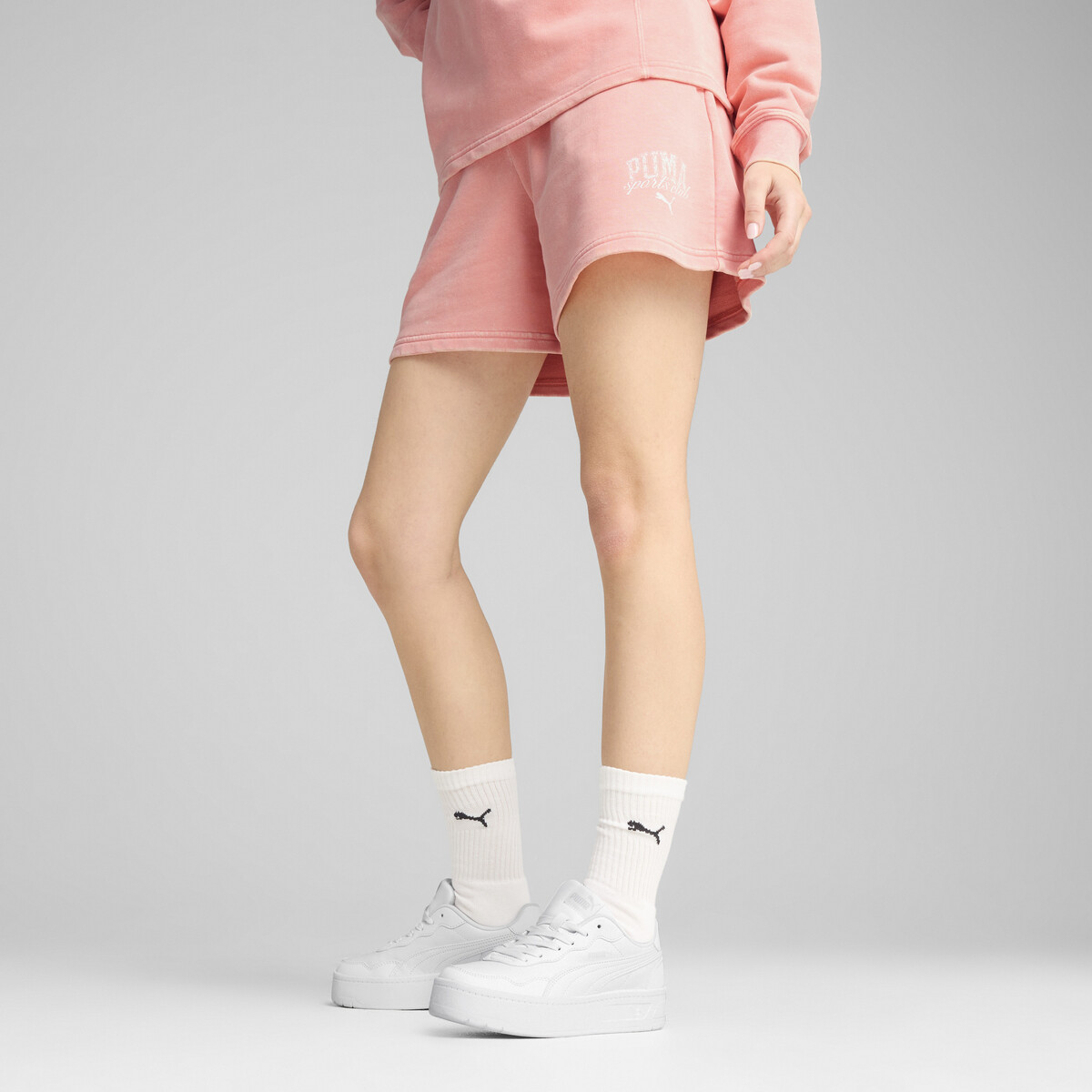 PUMA CLASS 5-inch Washed Shorts Women in Pink Fruit, Large