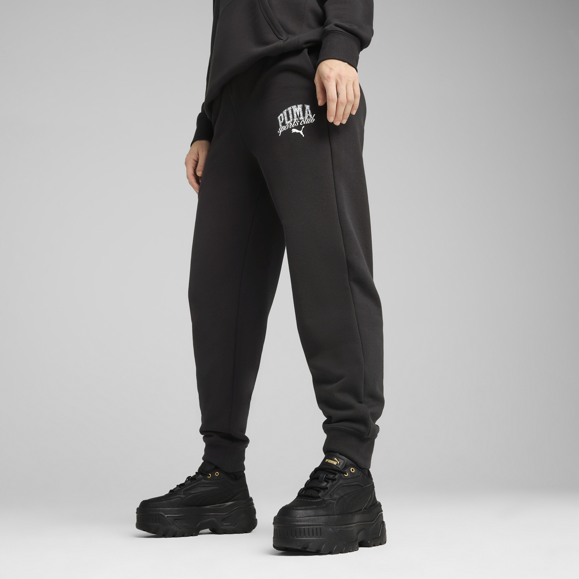 Puma CLASS Bequeme Jogginghose Damen | Mit Print | Black | Größe: M