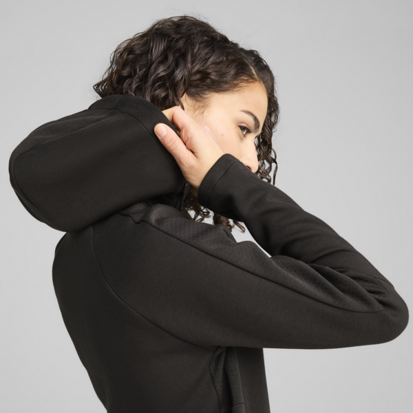 Campera con capucha EVOSTRIPE para mujer, PUMA Black, large-ARG
