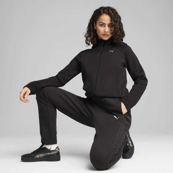 EVOSTRIPE Full-Zip Hoodie Women, PUMA Black, large-ZAF