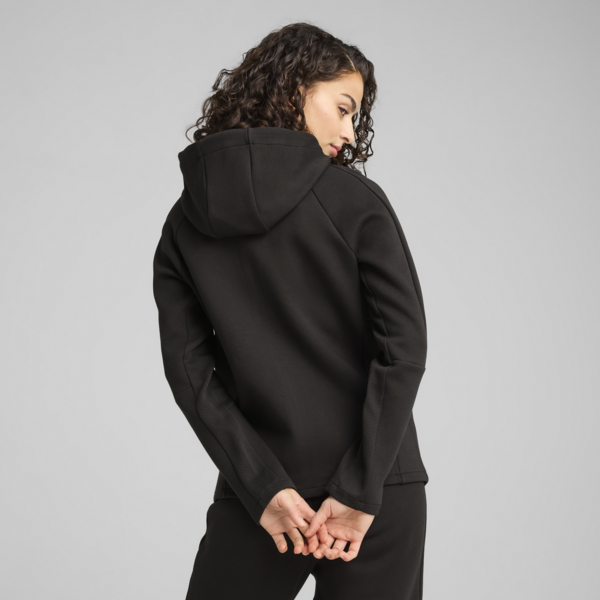 EVOSTRIPE Full-Zip Hoodie Women, PUMA Black, large-ZAF