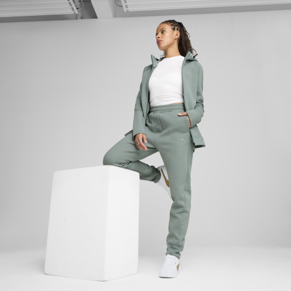 EVOSTRIPE Full-Zip Hoodie Women, Green Moon, large-ZAF