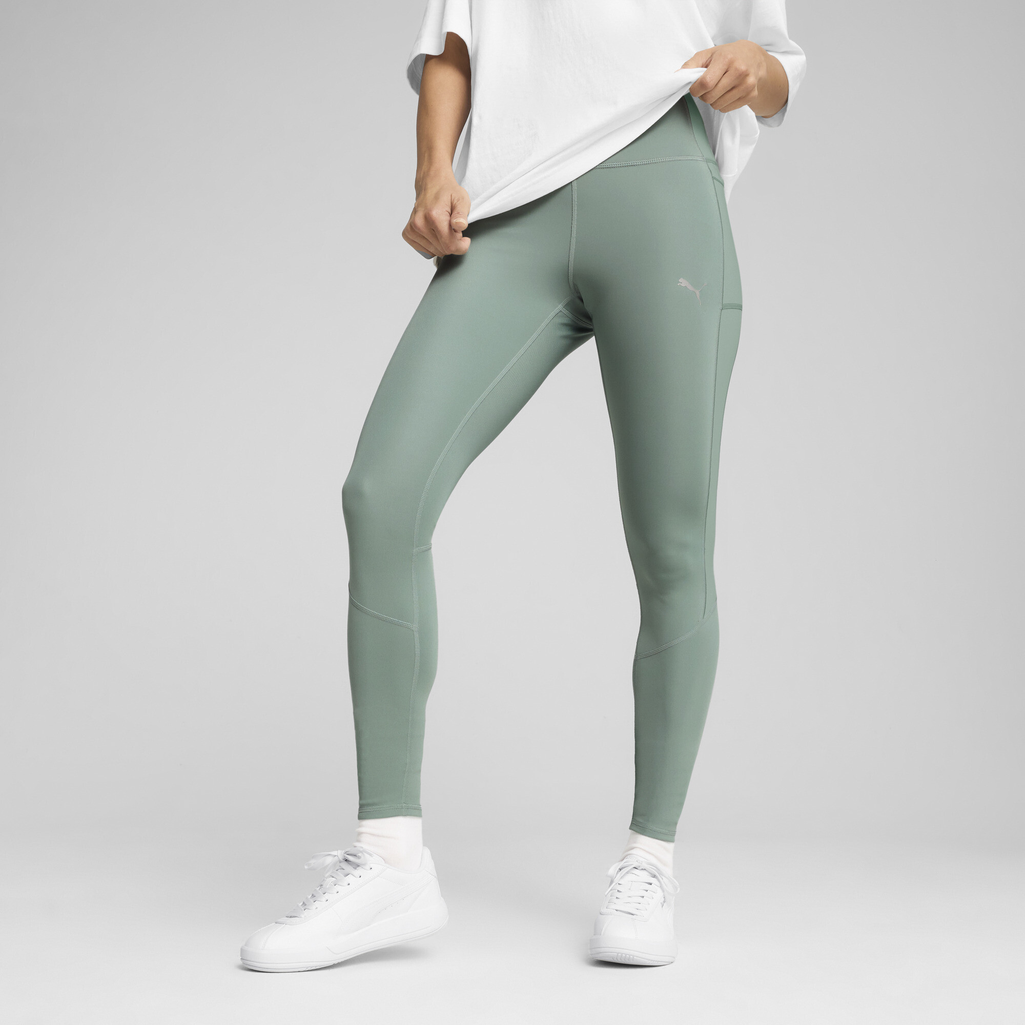 Puma EVOSTRIPE Laufhose Damen | Mit Color Blocking | Green Moon | Größe: L