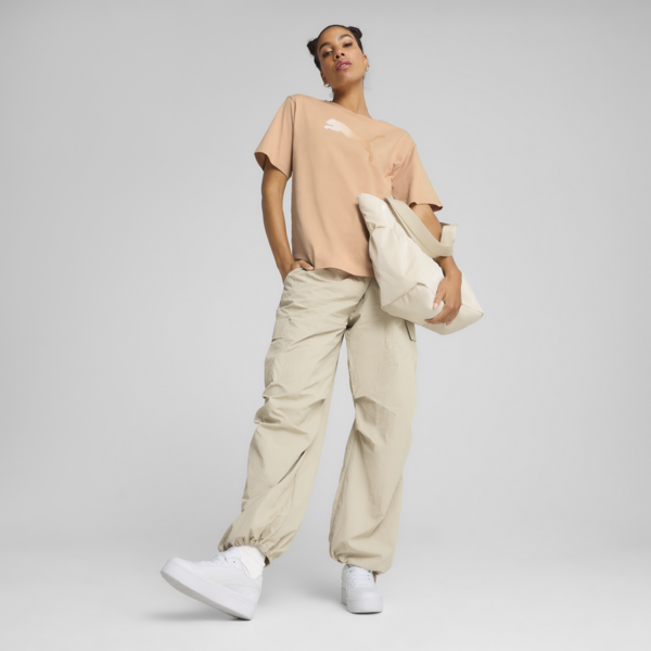 HER Graphic Relaxed Tee Women, Warm Beige, large-ZAF