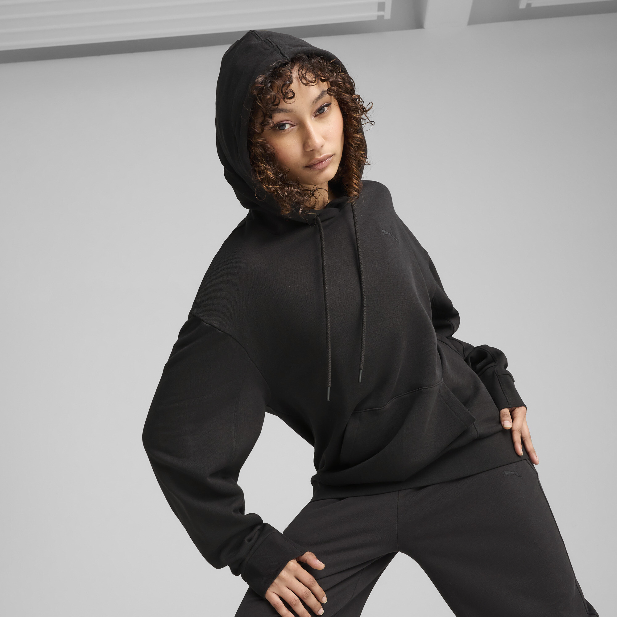 Puma ESS Relaxed Fit Hoodie Damen | Mit Plain | Black | Größe: S