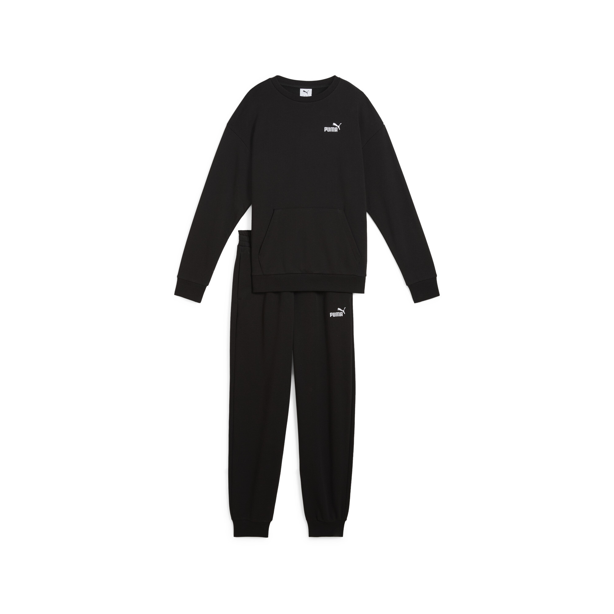 Women's Puma Relaxed Sweat Suit, Black, Size S, Clothing