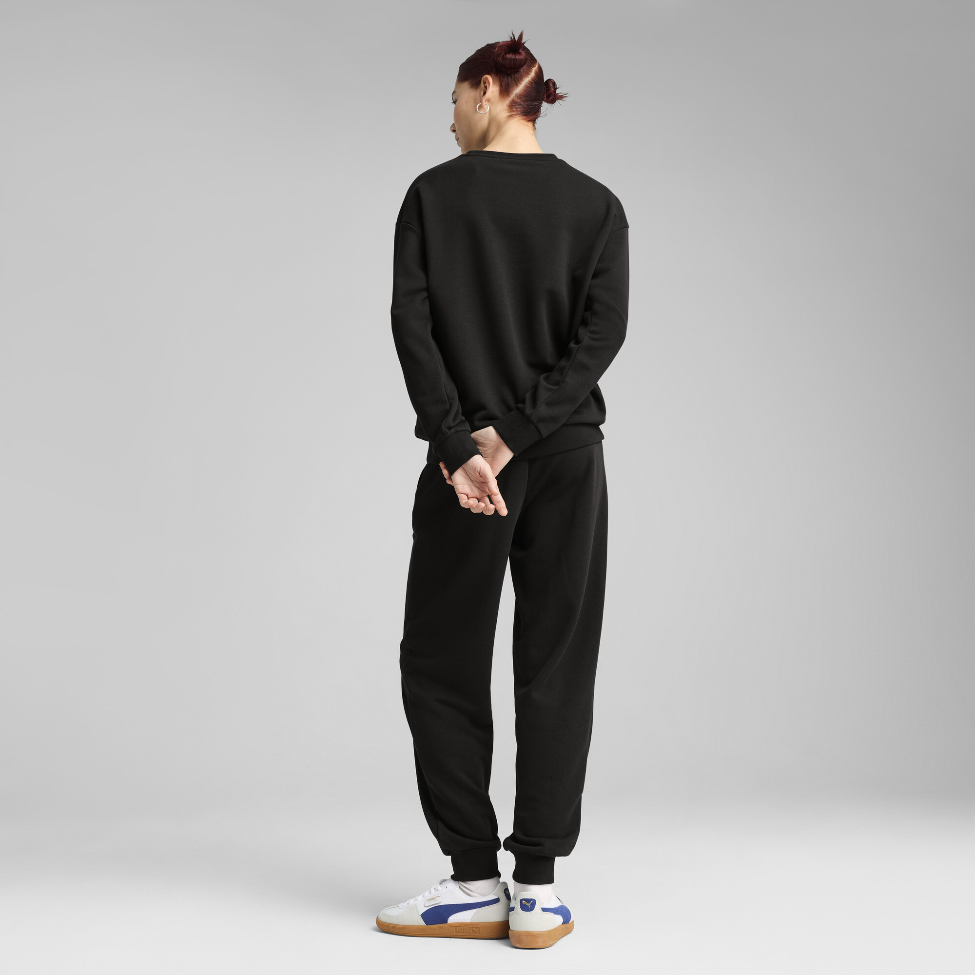 Women's Puma Relaxed Sweat Suit, Black, Size S, Clothing