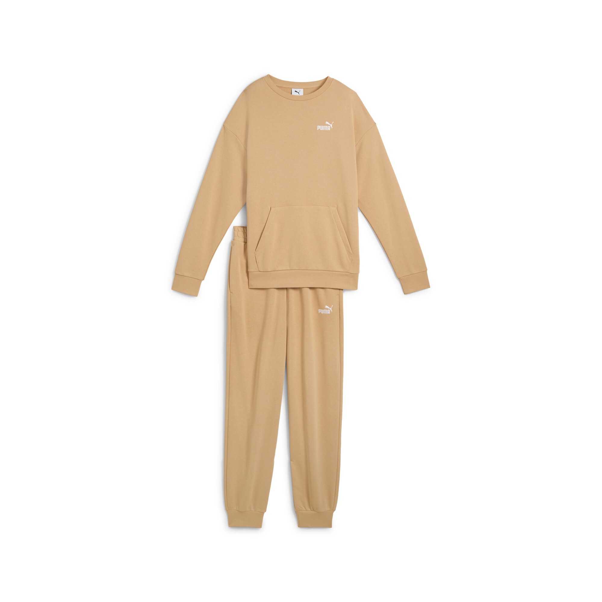 Women's Puma Relaxed Sweat Suit, Brown, Size XL, Clothing