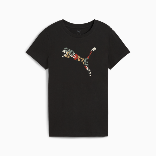 Playera Graphics Floral Cat Logo para mujer, PUMA Black, large-MEX