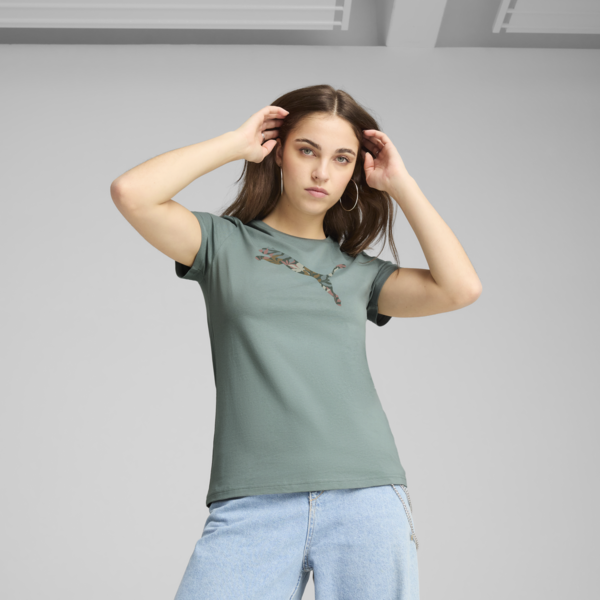 Remera Graphics Floral Cat Logo para mujer, Green Moon, large-ARG