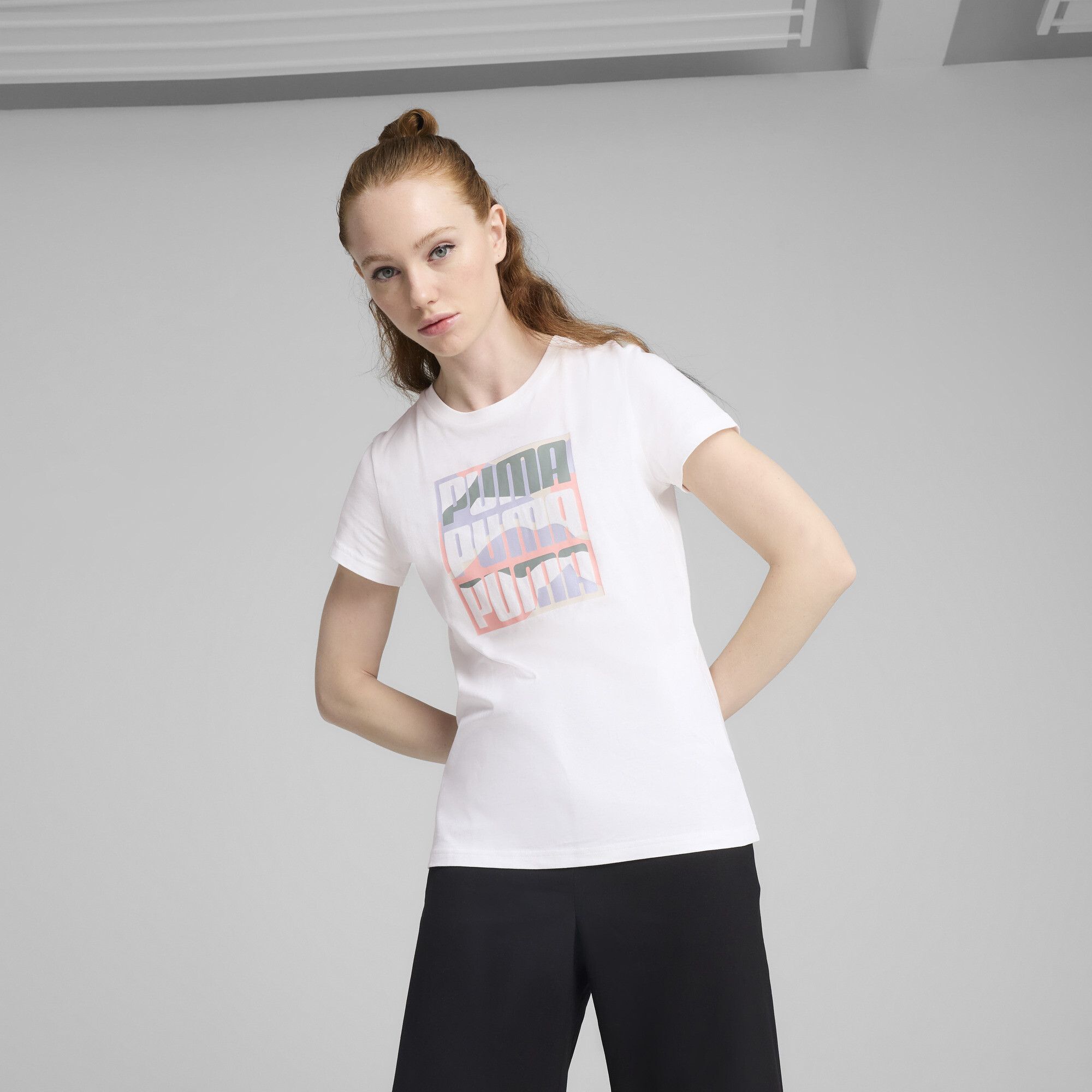 Puma GRAPHICS Mountain T-Shirt Damen | Mit Print | White | Größe: S