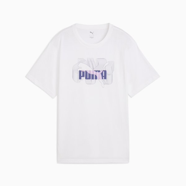 GRAPHICS Stacked No. 1 Logo Relaxed Tee Women, PUMA White, large-MEX