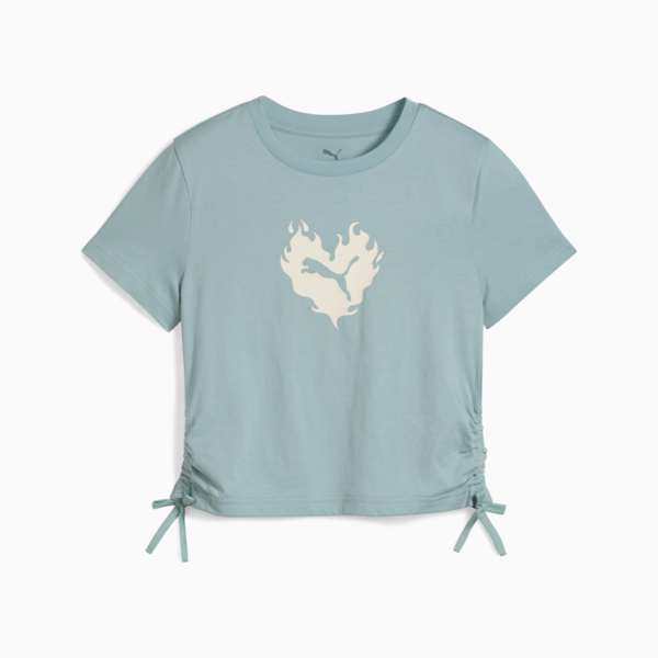 FLAMING LOVE Knotted Tee Youth, Modern Mint, large-ZAF