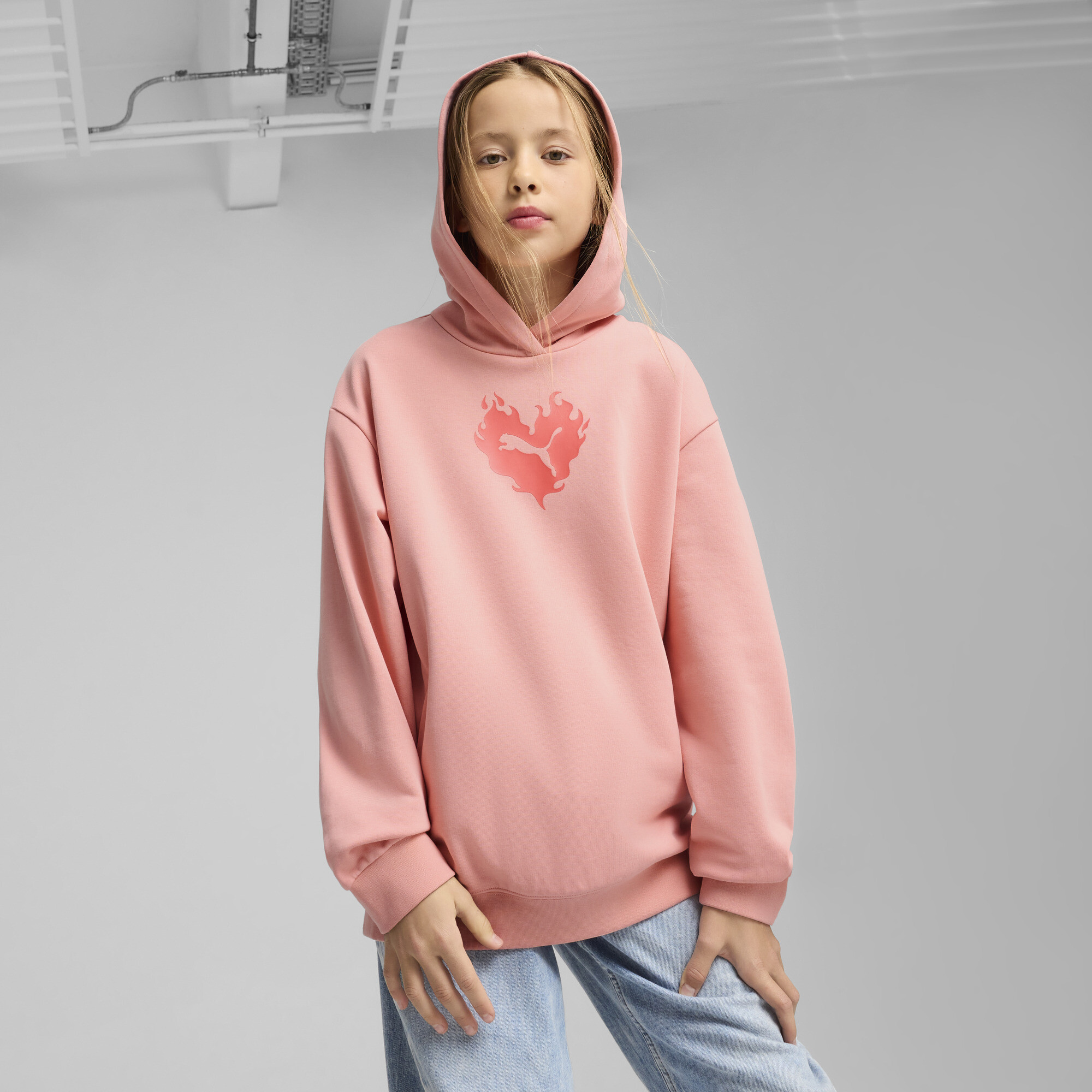 Puma Flaming Love Hoodie Teenager Für Damen Für Kinder | Mit Print | Pink Fruit | Größe: 11-12Y