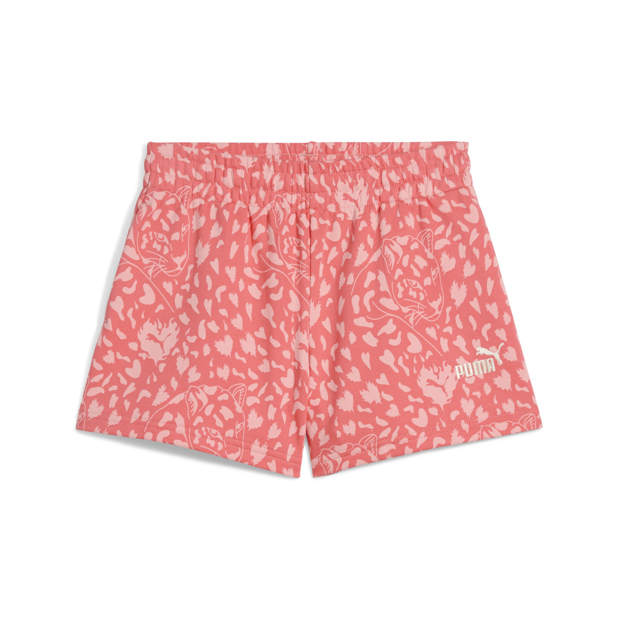 Puma Flaming Love Hochgeschnittene Shorts Teenager Für Damen Für Kinder | Mit Animal Print | Peach Frost | Größe: 13-14Y