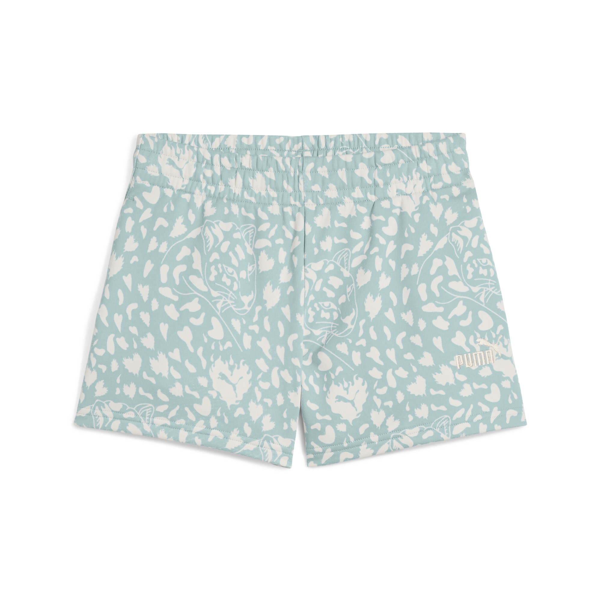 Puma Flaming Love Hochgeschnittene Shorts Teenager Für Damen Für Kinder | Mit Animal Print | Modern Mint | Größe: 7-8Y