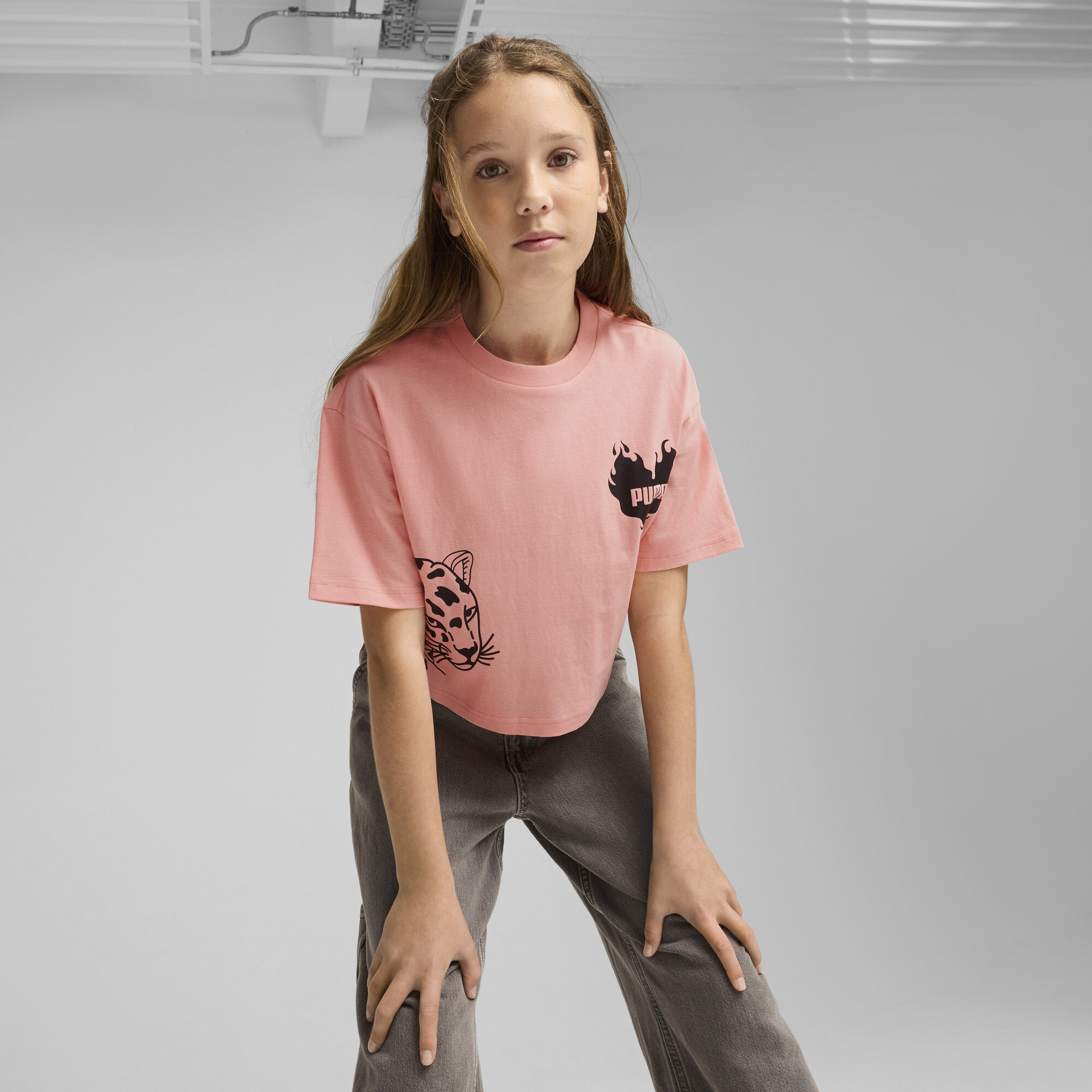 Puma Essentials Graphic Kurzes T-Shirt Teenager Für Damen Für Kinder | Mit Print | Pink Fruit | Größe: 13-14Y