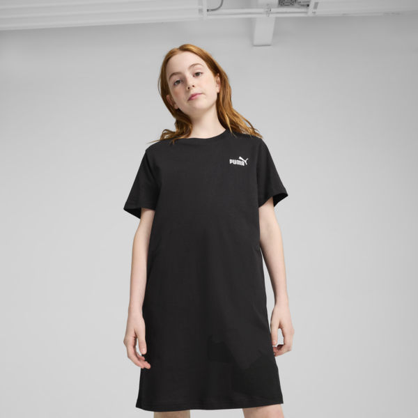 Vestido manga corta Essentials Small No. 1 Logo para adolescentes, PUMA Black, large-MEX
