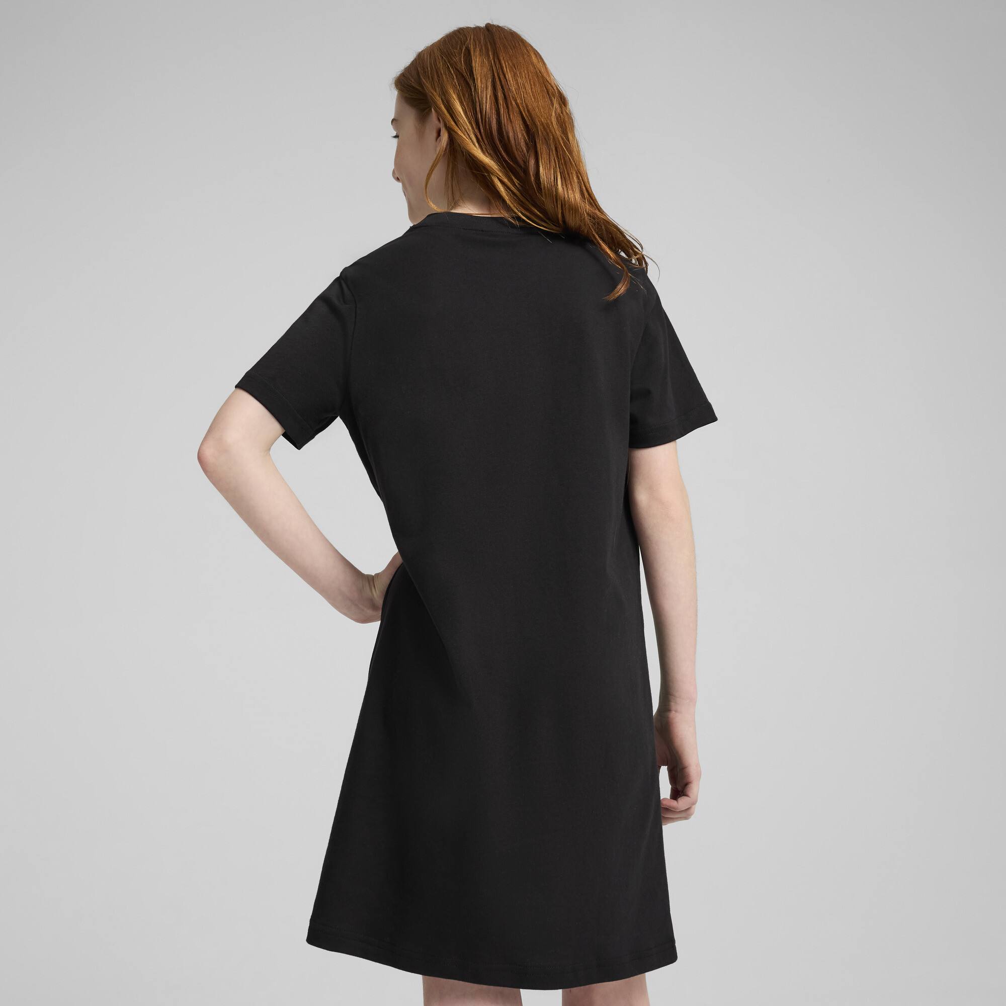 PUMA Essentials No. 1-logo jurk met korte mouwen voor Dames, Zwart, Maat 15-16Y thumbnail 3